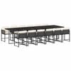 vidaXL Set comedor de jard&iacute;n con cojines 13 pzas rat&aacute;n sint&eacute;tico negro