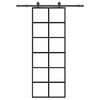 vidaXL Puerta corredera con juego herrajes negro 76x205 cm ESG vidrio