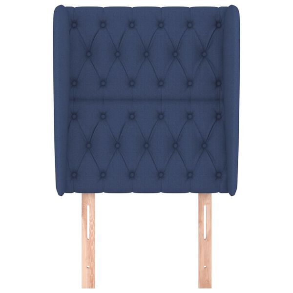 vidaXL Cabecero con orejas de tela azul 83x23x118/128 cm