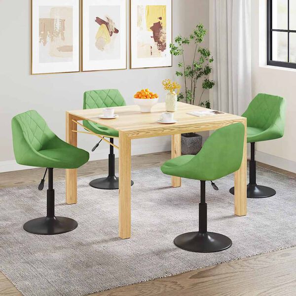 vidaXL Sillas de comedor giratorias 4 unidades terciopelo verde claro