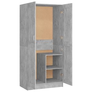 vidaXL Armario de madera contrachapada gris hormig&oacute;n 82,5x51,5x180 cm