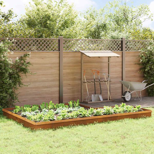 vidaXL Cercas para caracoles 16 pcs Oxidado Acero autopatinable