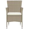 vidaXL Juego de comedor para jard&iacute;n de 5 piezas rat&aacute;n sint&eacute;tico beige