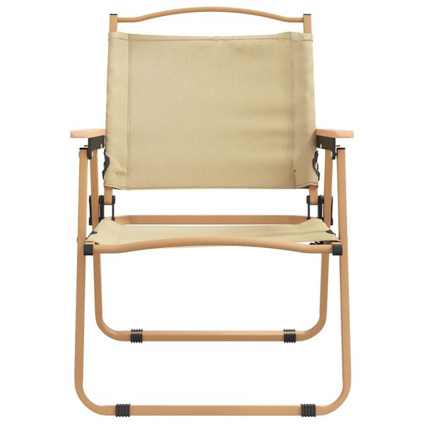 vidaXL Sillas de camping 2 uds tela Oxford beige 54x55x78 cm