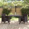 vidaXL Conjunto de Comedor de Jardín 3 pcs Marrón Ratan Polt