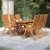 vidaXL Juego de comedor de jard&iacute;n 7 piezas madera maciza de acacia 120-170 cm