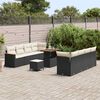 vidaXL Conjunto de sof&aacute;s de jard&iacute;n 12 pcs Negro rat&aacute;n sint&eacute;tico