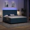 vidaXL Cama con Box Spring LED y Colch&oacute;n Azul 180 x 200 cm Terciopelo