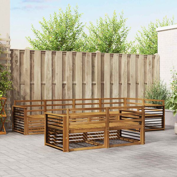 vidaXL Conjunto de sof&aacute;s de exterior 7 pcs Natural