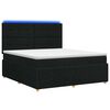 vidaXL Cama de muelles con LED y colch&oacute;n Negro 180 x 200 cm Tela
