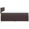 vidaXL Cama box spring con colch&oacute;n tela marr&oacute;n oscuro 140x190 cm