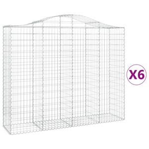 vidaXL Cestas de gaviones 6 uds forma de arco hierro 200x50x160/180 cm