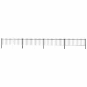 vidaXL Valla de jard&iacute;n con punta de lanza de acero 1426x120 cm negra