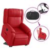 vidaXL Sill&oacute;n elevable el&eacute;ctrico cuero artificial rojo