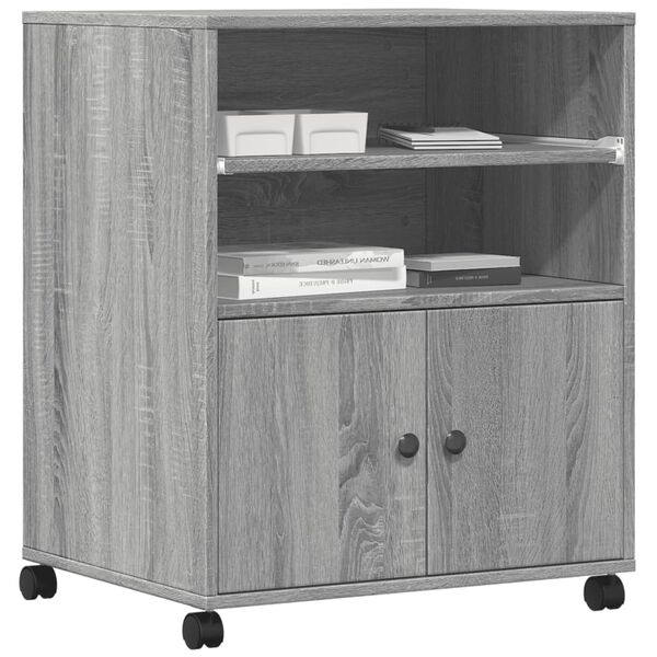 vidaXL Soporte para impresora con ruedas gris Sonoma 60x48x74 cm