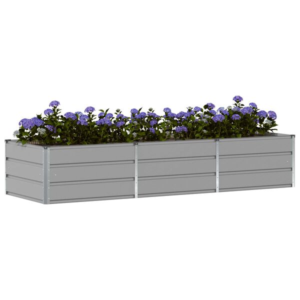 vidaXL Jardinera Gris Claro 240 x 80 x 45 cm Acero
