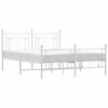 vidaXL Estructura cama sin colchón con estribo metal blanco 160x200 cm