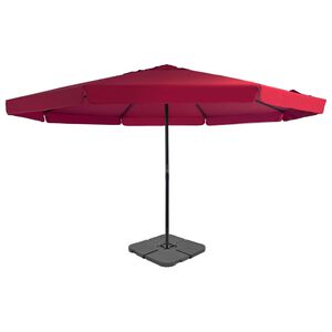 vidaXL Sombrilla de jard&iacute;n con base port&aacute;til rojo