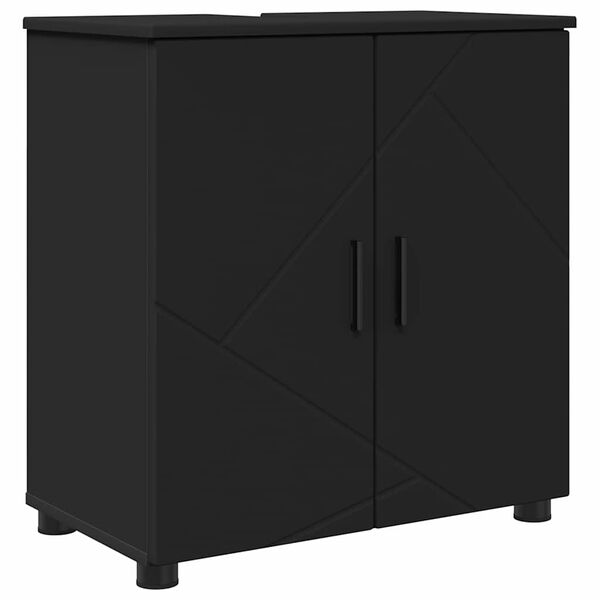 vidaXL Gabinete de Ba&ntilde;o con almacenamiento Negro 61 x 35 x 64 cm