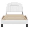 vidaXL Estructura de cama Viana sin colch&oacute;n cuero sint&eacute;tico blanco 80x200 cm