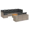 vidaXL Set de sof&aacute;s de jard&iacute;n 10 pzas con cojines rat&aacute;n sint&eacute;tico gris