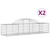 vidaXL Cestas de gaviones 2 uds forma de arco hierro 200x50x40/60 cm