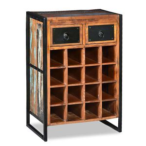 vidaXL Botellero para 16 botellas madera maciza reciclada