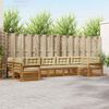 vidaXL Juegos de sof&aacute;s 7 pcs Natural y Beige Madera de Acacia S&oacute;lida