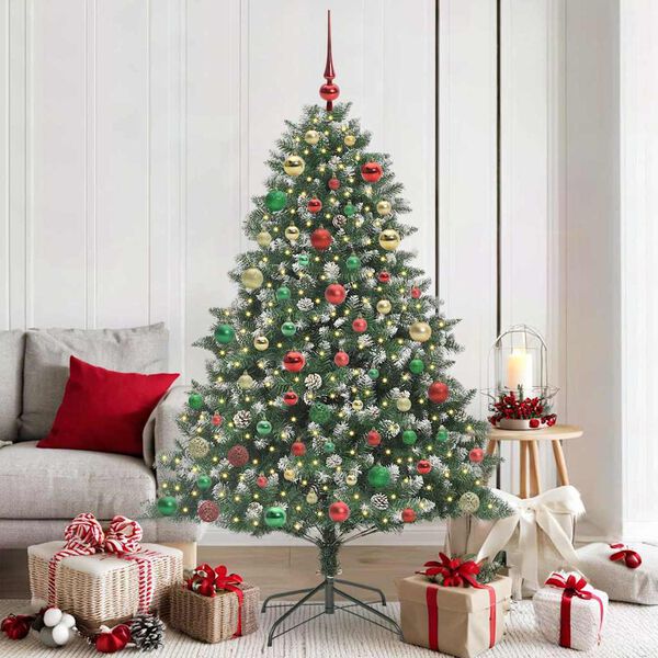 vidaXL &Aacute;rbol de Navidad artificial Verde 180 cm PVC, Pl&aacute;stico y Acero