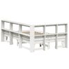 vidaXL Cama con estanter&iacute;a sin colch&oacute;n madera maciza blanca 140x190 cm