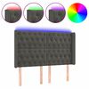 vidaXL Cabecero con LED de terciopelo gris oscuro 163x16x118/128 cm