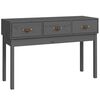 vidaXL Mesa consola de madera maciza de pino gris 114x40x75 cm