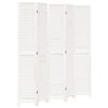 vidaXL Biombo separador de 5 paneles madera maciza Paulownia blanco retro