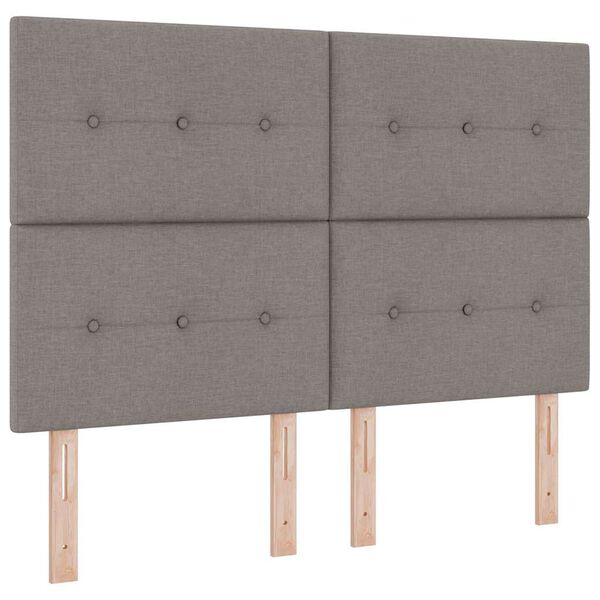 vidaXL Cama tipo Box Spring con colch&oacute;n Taup&eacute; 140 x 200 cm tela