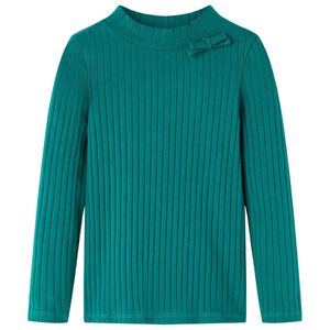 vidaXL Camiseta infantil manga larga de punto el&aacute;stico verde oscuro 104