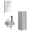 vidaXL Juego de Muebles de Ba&ntilde;o 4 pcs Sonoma gris 43 x 11,5 x 60,5 cm