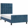 vidaXL Estructura de cama sin colch&oacute;n terciopelo azul oscuro 90x190 cm