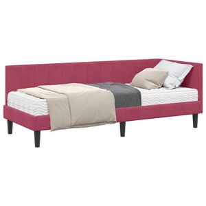 vidaXL Estructura de Cama Esquina con Colch&oacute;n 2 uds. Verde Terciopelo