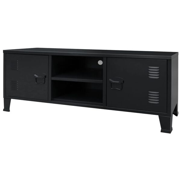 vidaXL Mueble para TV metal estilo industrial negro 120x35x48 cm