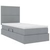 vidaXL Cama con almacenamiento y colch&oacute;n Gris Claro 90 x 200 cm