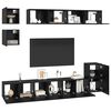 vidaXL Conjunto de mueble de TV 8 pcs Roble Negro Madera contrachapada