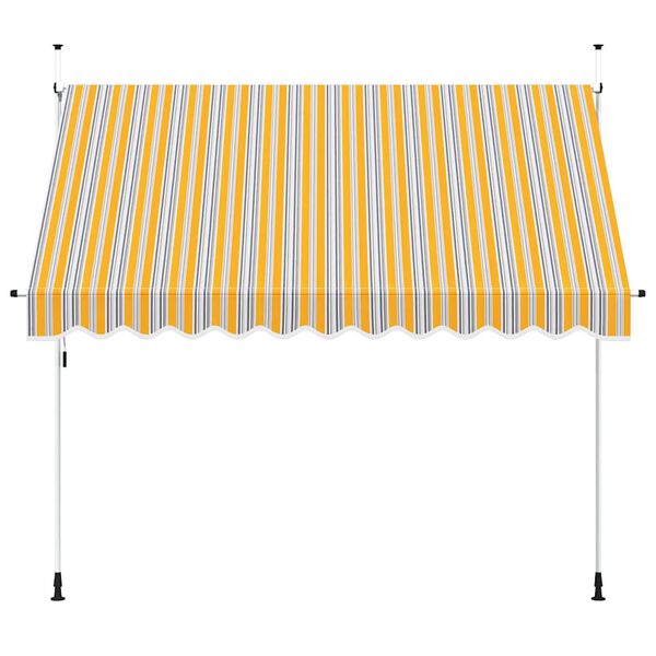 vidaXL Toldo manual retr&aacute;ctil 300 cm amarillo y azul a rayas