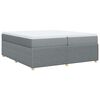 vidaXL Cama box spring con colch&oacute;n tela gris claro 200x200 cm