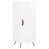 vidaXL Aparador de madera contrachapada blanco brillante 34,5x34x90 cm