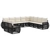 vidaXL Conjunto de sof&aacute;s de jard&iacute;n 10 uds. Negro y Blanco Crema