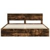 vidaXL Estructura de cama Roble ahumado 200 x 200 cm Madera Ingenieril