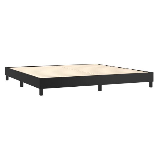 vidaXL Cama box spring con colch&oacute;n cuero sint&eacute;tico negro 200x200 cm