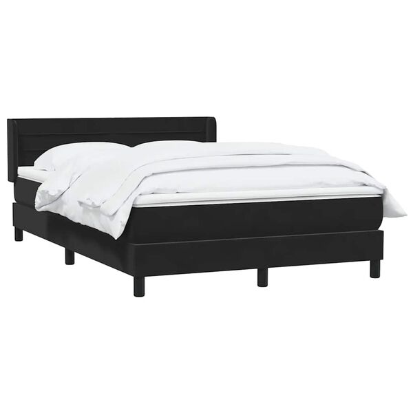 vidaXL Cama box spring con colch&oacute;n terciopelo negro 160x210 cm