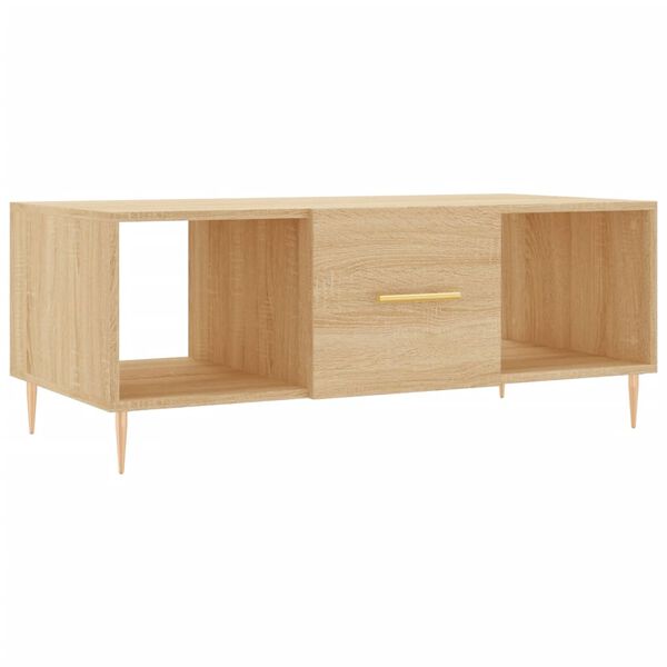 vidaXL Mesa de centro madera contrachapada roble Sonoma 102x50x40 cm