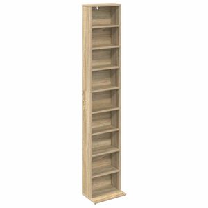 vidaXL Cabinet para CDs Roble Sonoma 33 x 23,5 x 175 cm